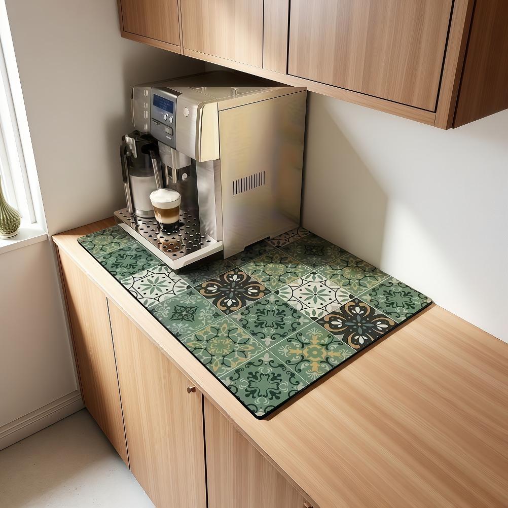 Coffee Machine Absorb Water Pad Tabletop Tableware Drying Mat Diatom Mud Kitchen Anti Slip Countertop Mat Tableware Drain Pad