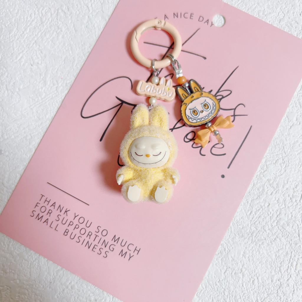 Doll Vinyl Sitting Cute Baby Mobile Phone Pendant Keychain Handmade DIY Car Pendant