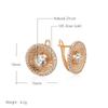 New Fashion Round Women Drop Earrings  Rose Gold Color Unique Pattern Full Natural Zircon Earrings Fine Daily Jewelry