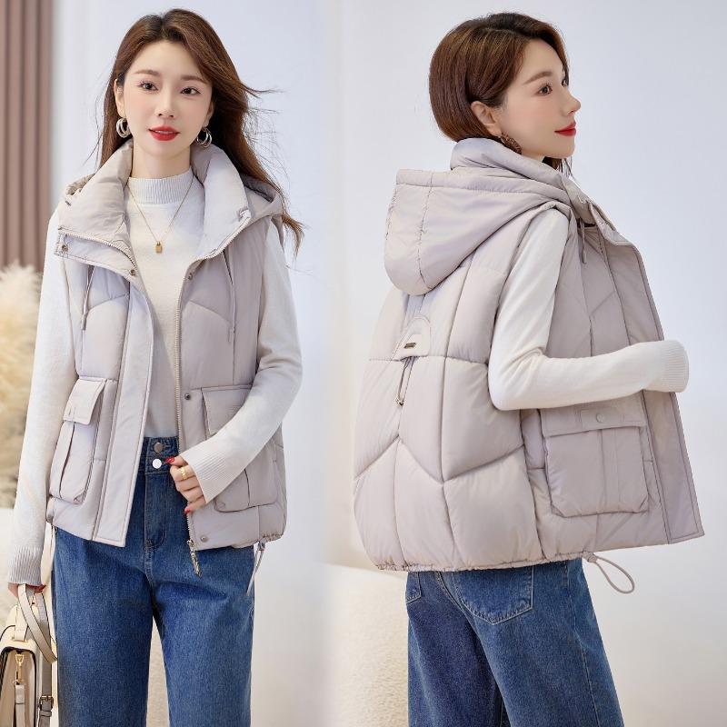 

Cotton vest women s autumn and winter new loose versatile short wear vest down cotton vest vest vest batch M белый