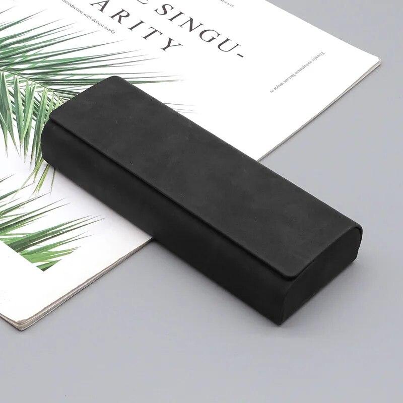 

Футляр для очков с жестким корпусом, мужской и женский, из искусственной кожи, переносной, антиэкструзионный, складной, для хранения солнцезащитных очков чёрный