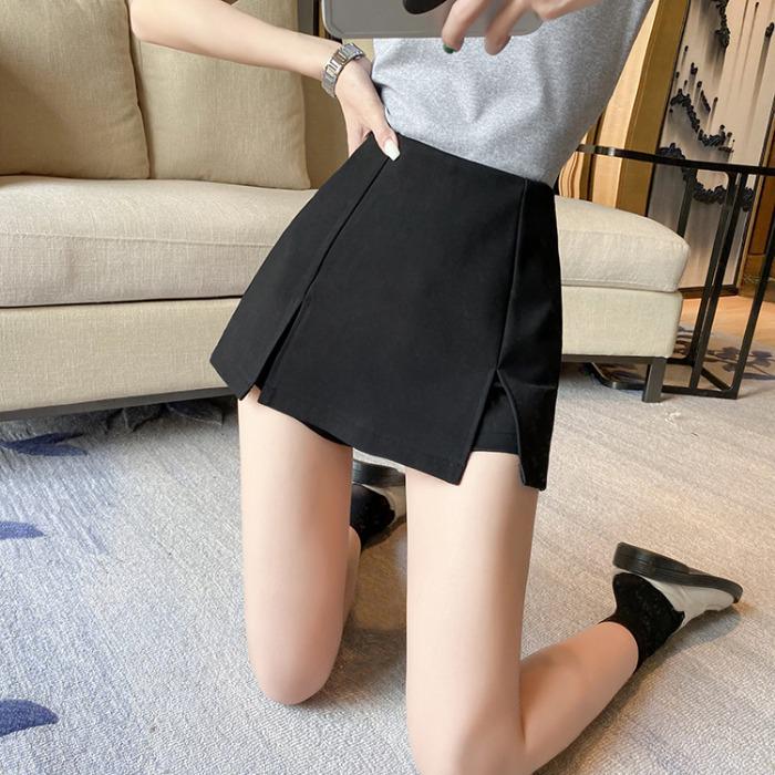 Women's High-Waisted Black A-Line Shorts – Trendy Summer Style