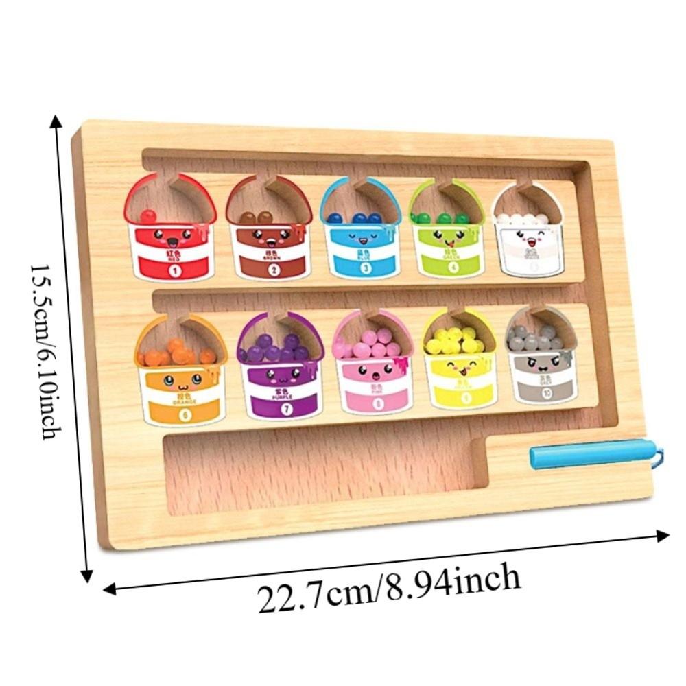 Walking Ball Magnetic Digital Beads Wooden Puzzle Activity Board  Attention Training Games