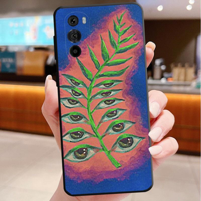 Trippy Blue Alien Eyes Phone Case For Motorola Edge 60 50 40 Pro 60 50 40 30 Ultra Neo Fusion Moto G Play G Stylus G Carcasas