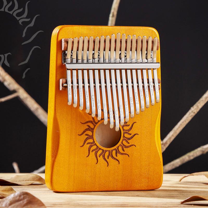 Hluru Kalimba 21 Keys Full Wood Maple 17 Keys Kalimba with Sound Hole Mbira For Beginner Musical Instrument