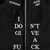 Supreme IDGAF Zip Up Hooded Sweatshirt Black