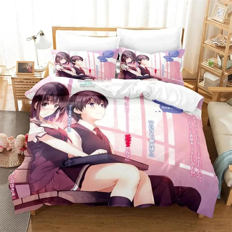 Anime Saenai Heroine No Sodatekata Megumi Kato Bedding Set Boys Girls Twin Queen Size Duvet Cover Pillowcase Bed Kids Adult