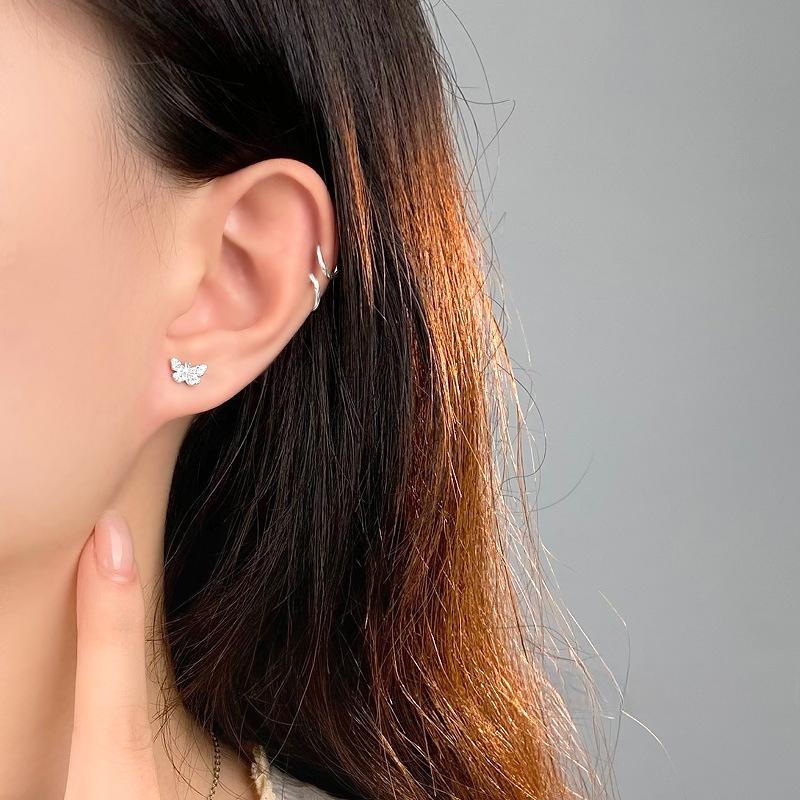 Sweet Butterfly Earrings for Women with Light Luxury High-end Design Versatile Earrings