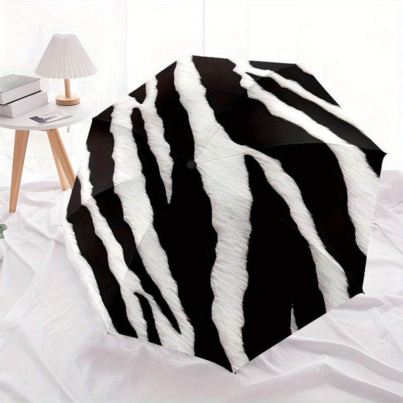 1 st Zebra-mönster Djur Automatisk Öppning/Stängning Paraply med Enknapp, Vindtålig Design Lätt Bärbart Paraply för Kvinnor & Män6032