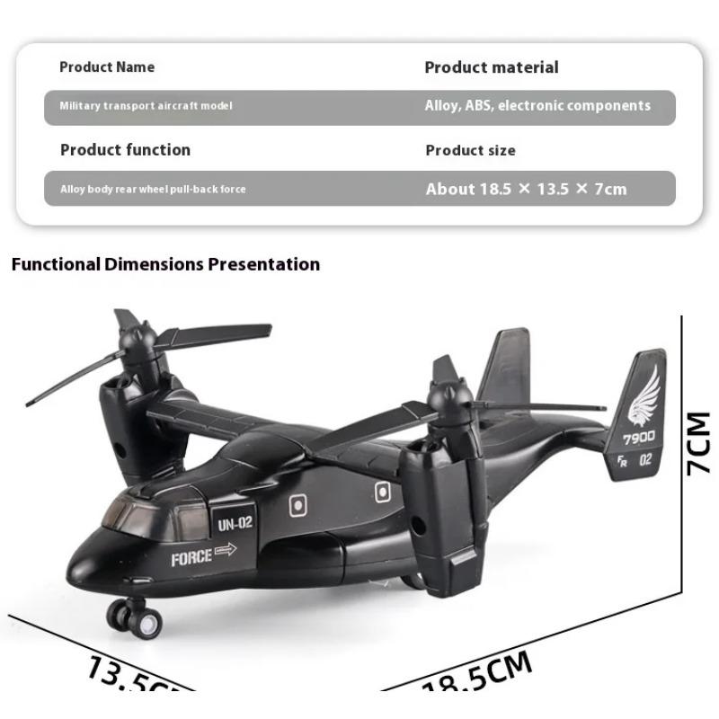 Diecast Alloy Simulated Osprey Transporter Fighter Aircraft Aviation Model Military Transport Aircraft Kid Toy Collect Ornament