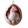 Christmas Ornament Acrylic Animal Egg Tree Pendant 2D Chicken Duck Turtle Eggshell Farm Decorations Holiday Gift for Family Friends