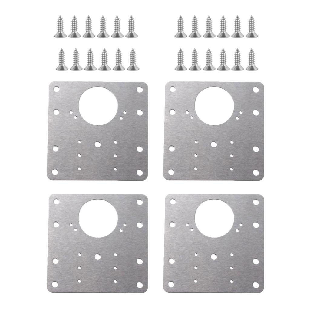 4 Pcs Cabinet Door Hinges Repair Plate Stainless Steel Hinge Tools for Cabinet Furniture Window Drawer Shelves Repair
