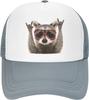 Funny Raccoon Black Mesh Baseball Cap Golf Hat Baseball Hat Summer Outdoor Adjustable Dad Hat for Unisex and Women