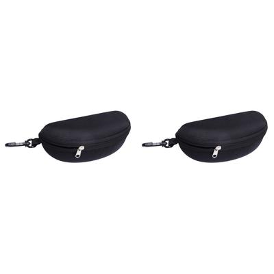 Eye Glasses Case EVA Eyeglasses Holder Zipper Eyewear Accessories (Black)