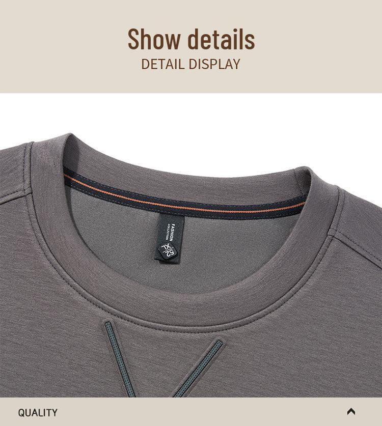 2025 Spring/Autumn Men's Trendy Long Sleeve Sweatshirt: Luxurious Casual Crew Neck Top