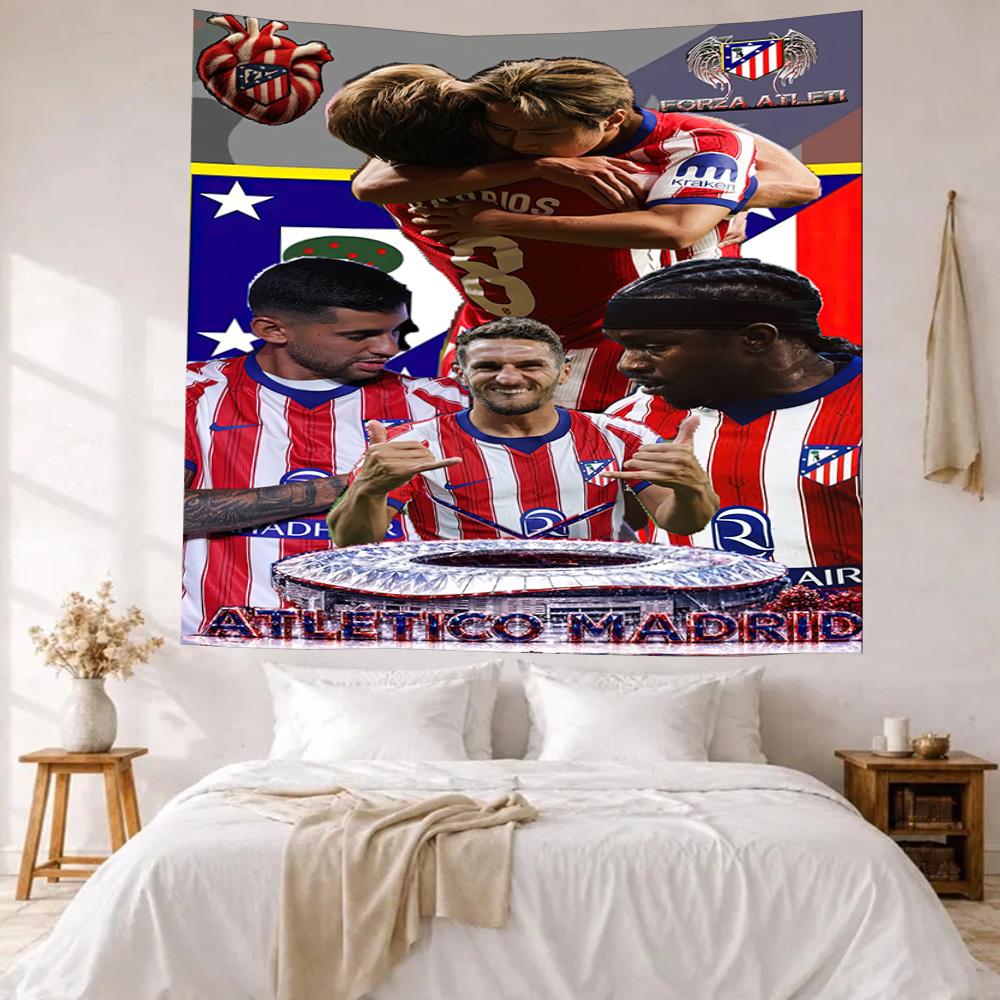 Atletico Madrid Wall Decor Tapestry Art For Pet Memorial Birthdaywedding Party Backdrop Family Gift