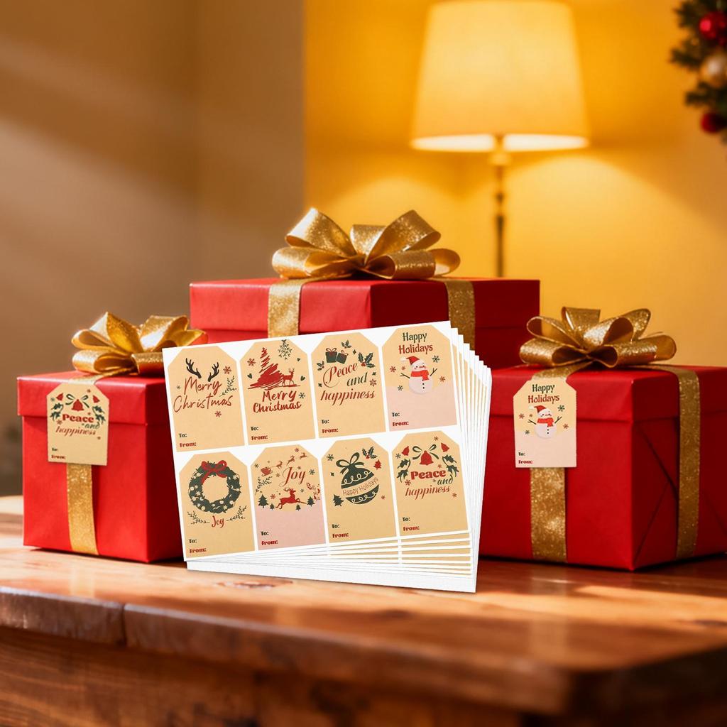 Christmas Stickers For Labels Adhesive Winter Decoration Decorative Sticker For Envelopes Cards Party Favor Family Gathering