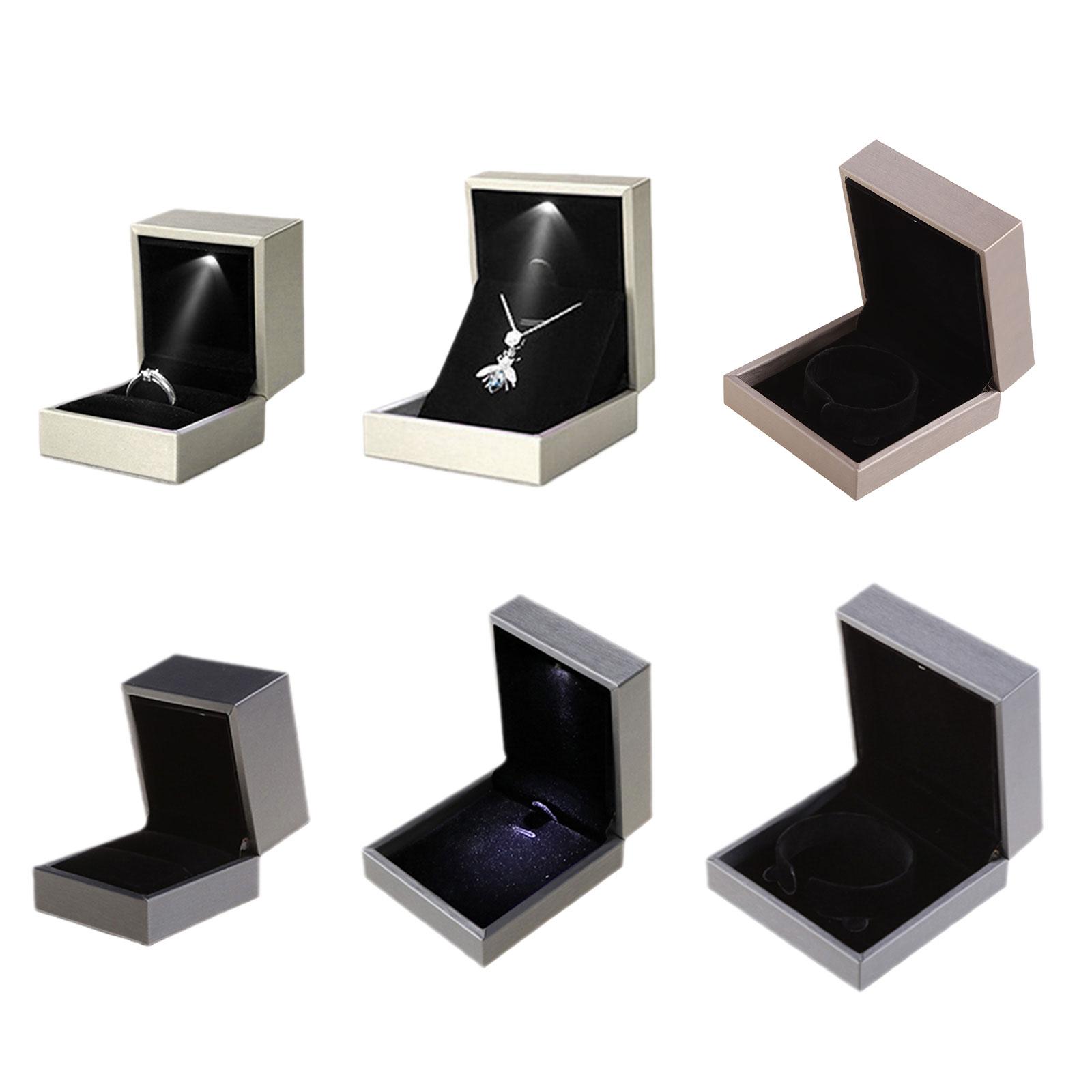 

Светодиодный дисплей для ювелирных изделий, браслет, ожерелье, свадьба, помолвочное кольцо, коробка для хранения, держатель для чехла 2 золотой