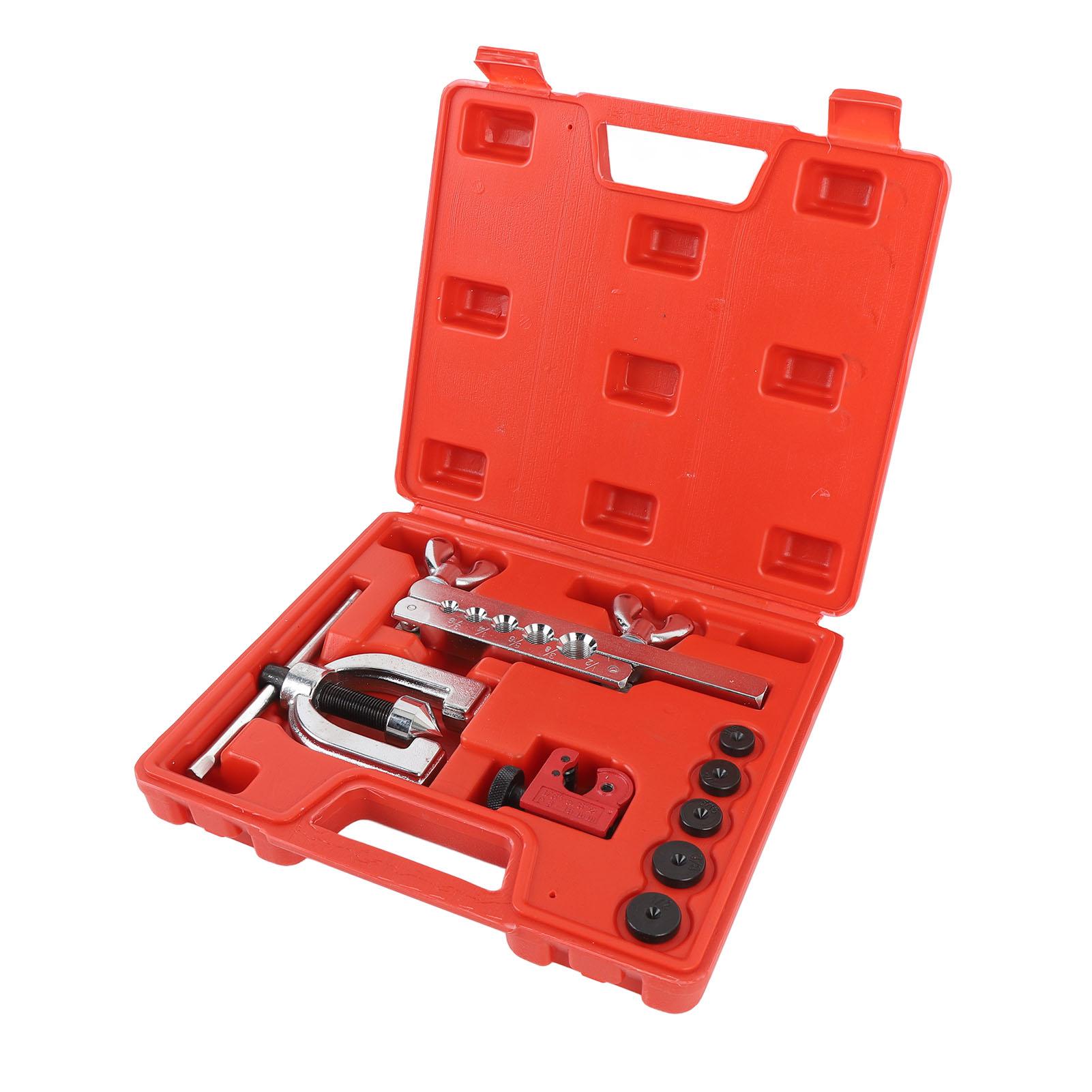 

Набор инструментов для развальцовки тормозных трубок 316 дюймов 14 предметов из стали с медным покрытием для одинарной и двойной развальцовки