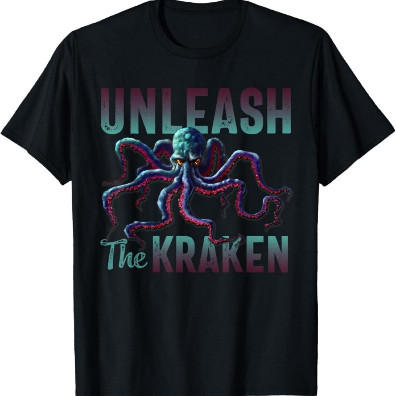 Kraken Vintage Unleash the Giant Kraken T-Shirt XXXXXL чёрный