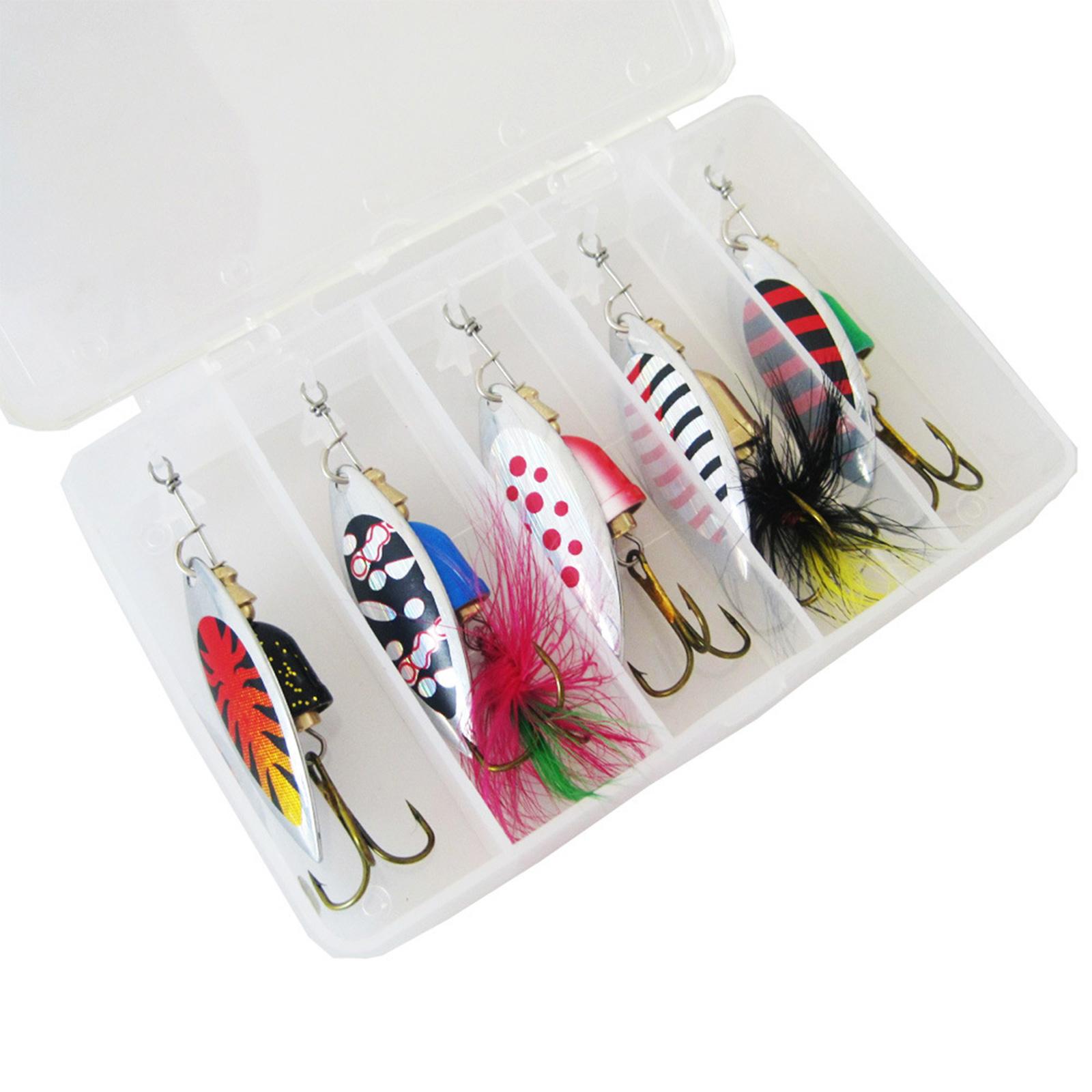 

5Pcs Fishing Sequins Lures Baits Metal Fishing Lures Spoons Hard Fishing Lures Fishing Spoons Lures Treble Hook Set