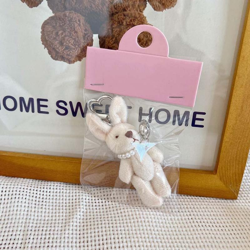 Cute Cartoon Rabbit/Bear Keychain Women's Bag Wallet Purse Pendant Charm Fun and Unique Accessory for Phone Bags Keys