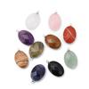 5pcs 13x18mm Natural Stone Amethyst Agate Tiger Eye Faceted Oval Pendants Single Hole DIY Necklace Jewelry Accessories