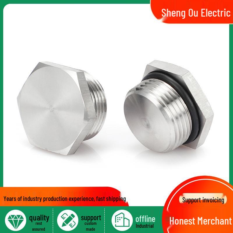 304/316 Stainless Steel Waterproof Male Thread Sealing Cap G1/2 Stopper Plug
