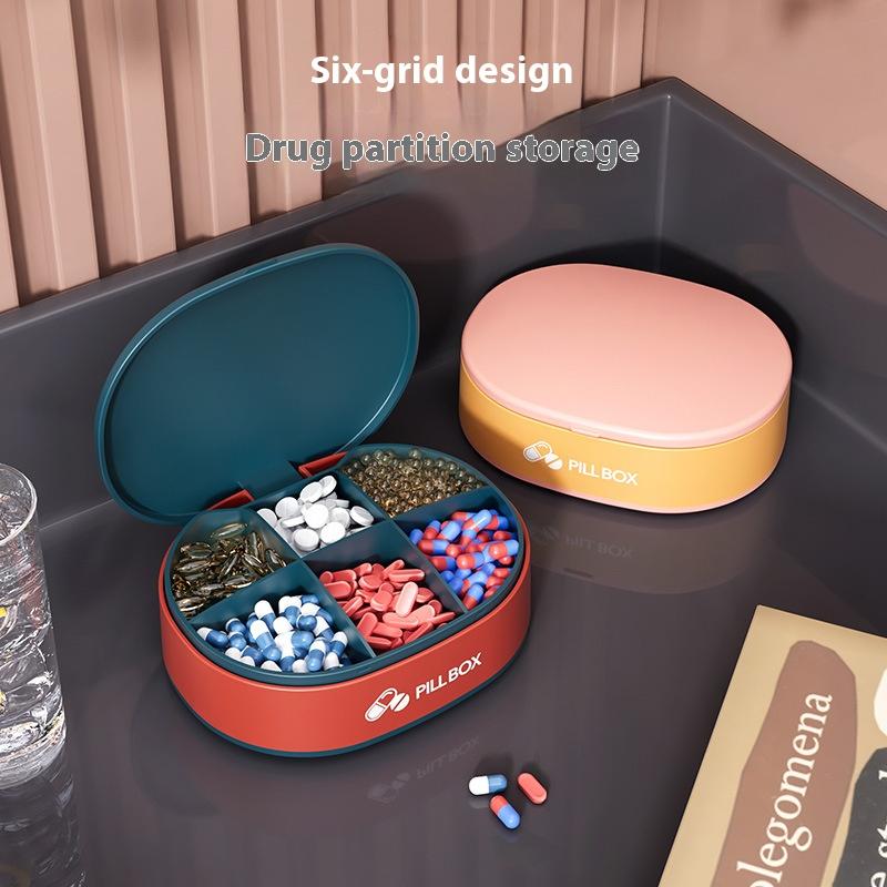 Large-capacity Portable Sealed Pill Box On-the-go Pill Dispenser Plastic Storage Box Travel Compartmentalized Small Pill Box