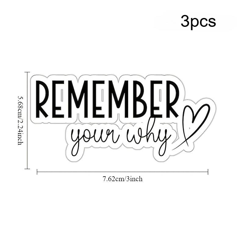Remember Your Why Inspirational Sticker Heart Design Paper Decal Laptop Car Luggage Skateboard Creative Decor Laptop Decoration