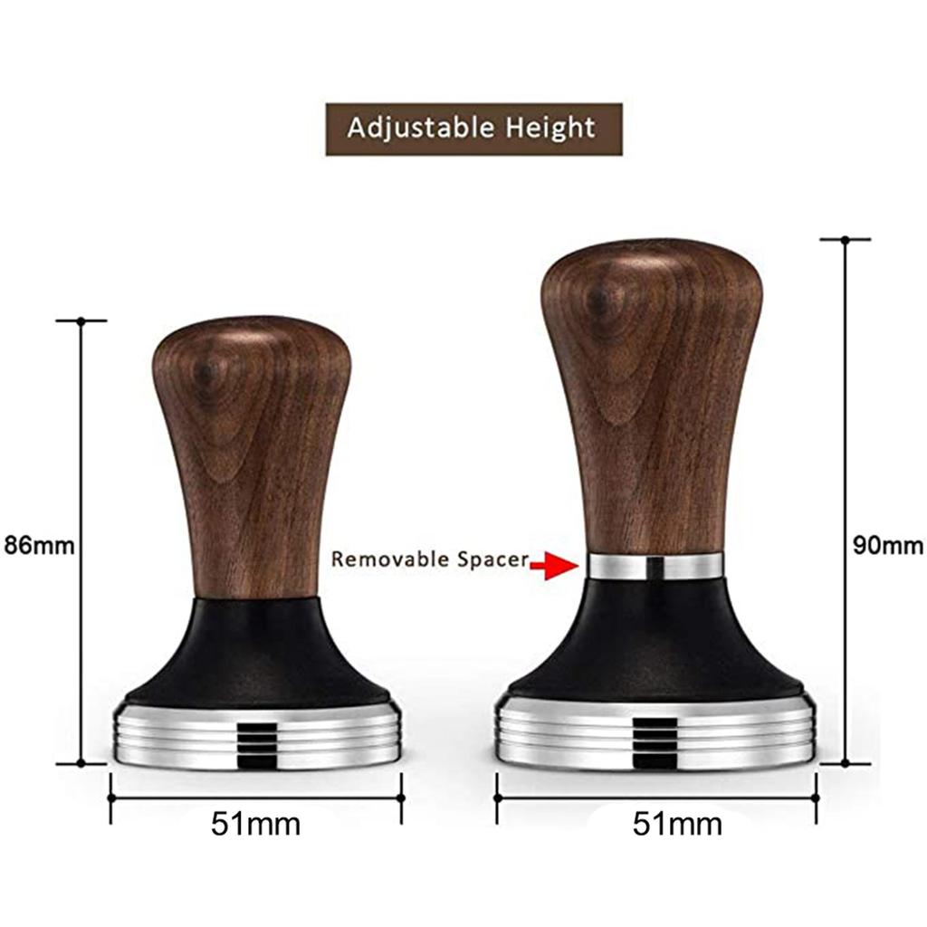 ABWR-Walnut Handle Coffee Tamper, Espresso Hand Tamper,304 Stainless Steel Espresso Coffee Tamper With Mat