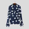 INCERUN Men High Neck Gloves Long Sleeve Polka Dots Twisted Hooded Party Club T-shirts