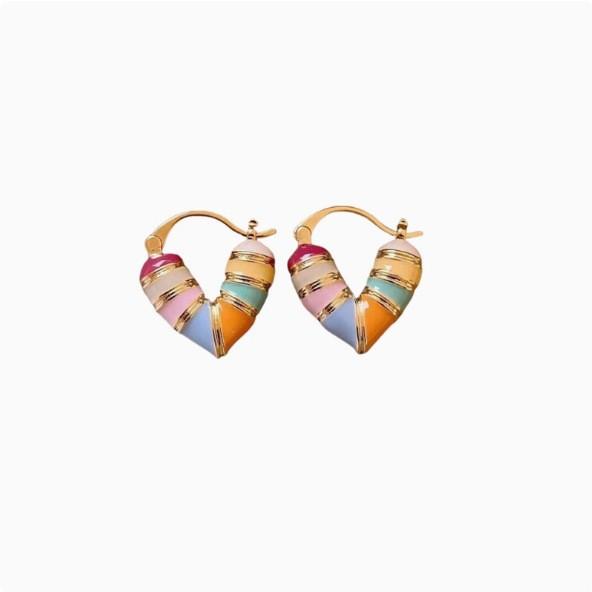 Love Suitable for Spring Color Ear Buckles Earrings Women's Earrings Explosive Design Temperament Earrings