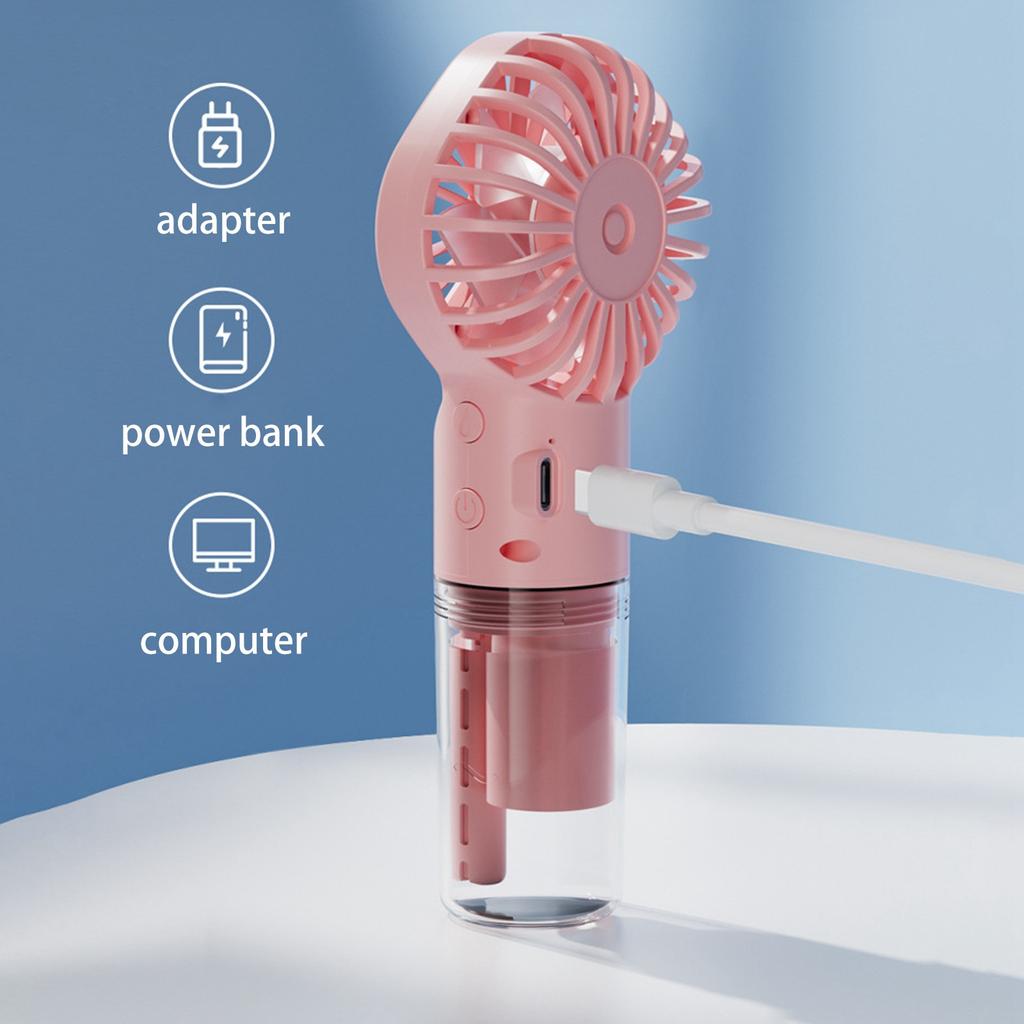 USB-wiederaufladbarer tragbarer Luftbefeuchter-Ventilator Handheld Mini-Sprühnebler für persönliche Kühlung und Befeuchtung Innen Außen Reisen