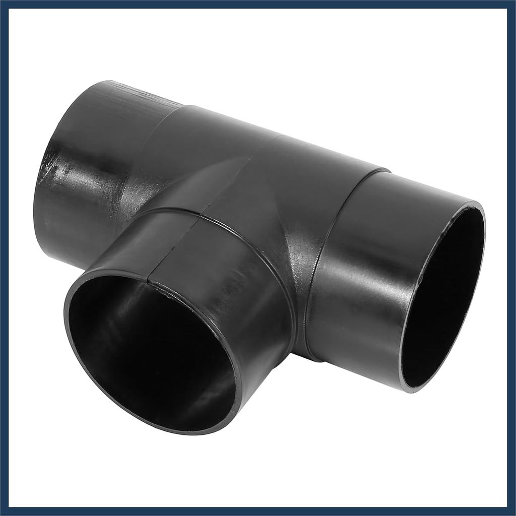 60mm Car Heater Warm 3 Way Air Ducting Elbow Pipe T Shape Outlet Connector Black Plastic Stylish Design