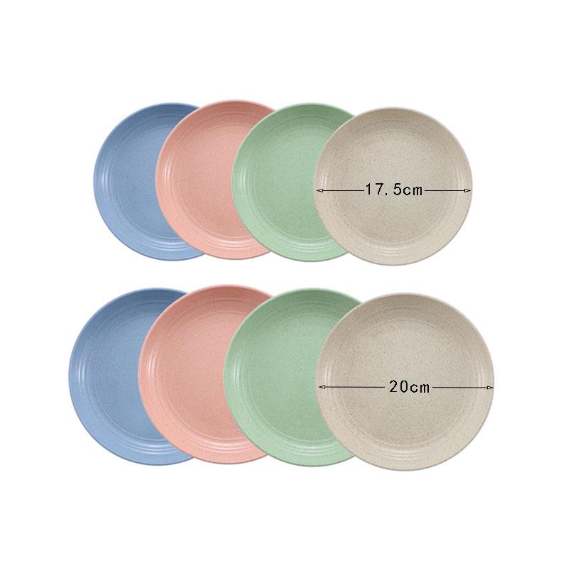 18cm Round Wheat Straw Plate for Snacks, Fruit, and Dining Table Use