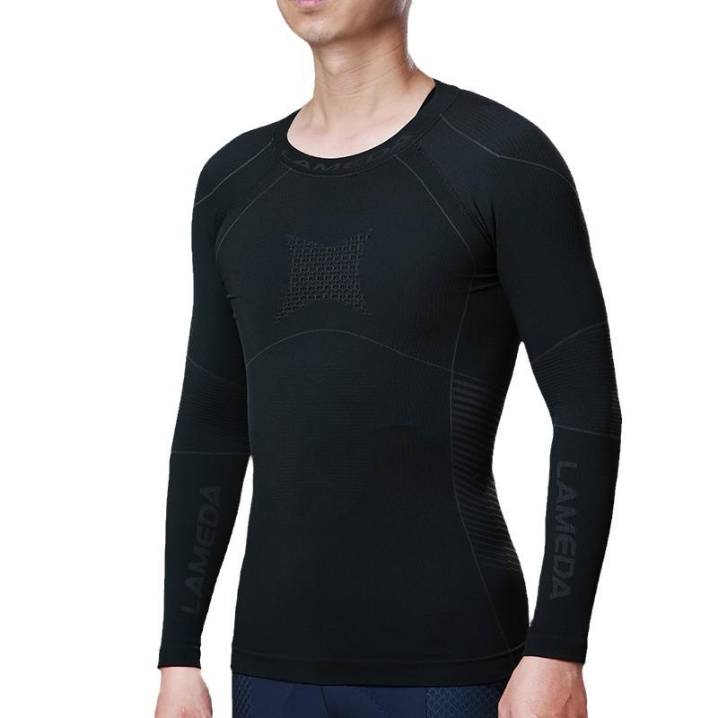 Lampaida Men's Long Sleeve Thermal Compression Cycling Suit