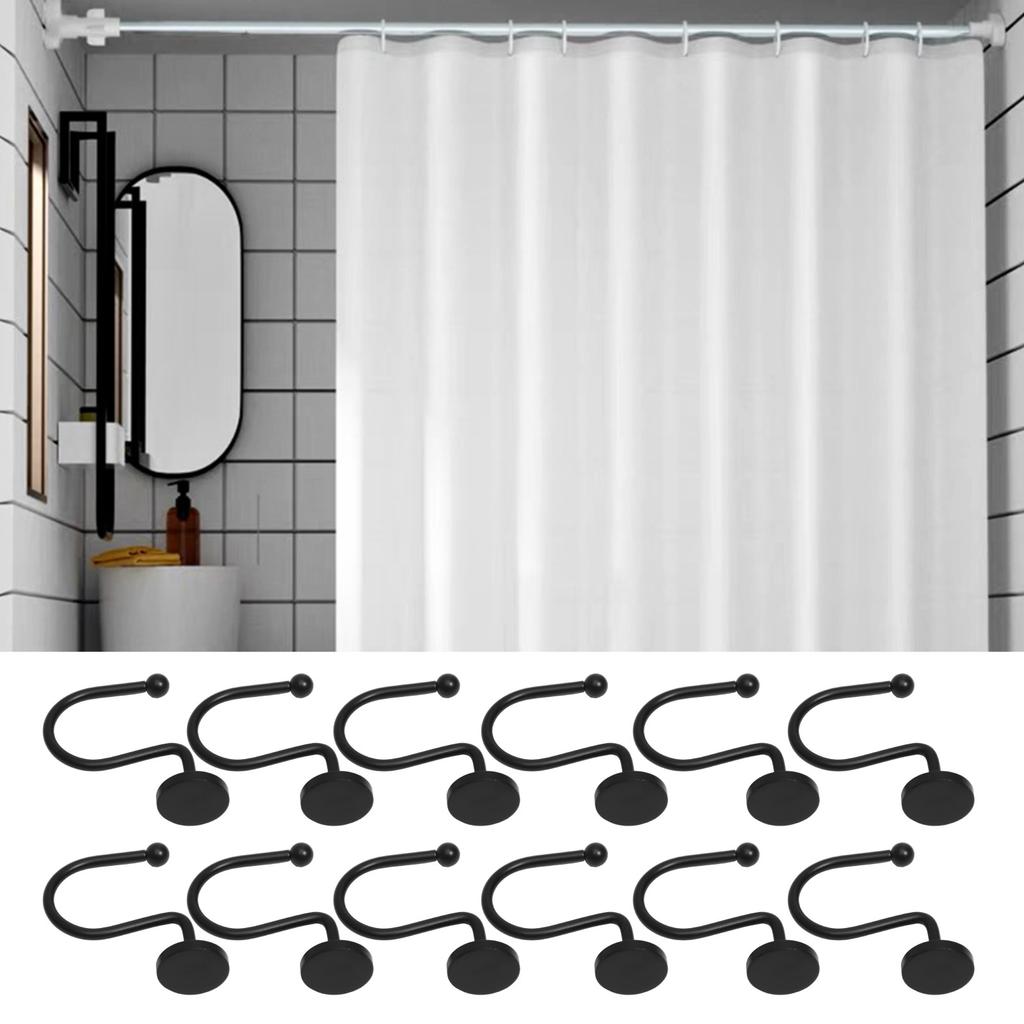 Decorative Shower Rings Rust-proof Hooks Bathroom Decor Home Organization Heavy Duty Hooks High-strength Structure