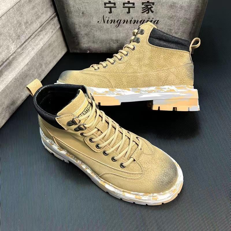 

Высокие кожаные ботинки с цветными блоками, модные мужские мотоциклетные ботинки до щиколотки, цветные дизайнерские ботинки для мужчин, роскошные мужские ботинки на шнуровке 43 жёлтый