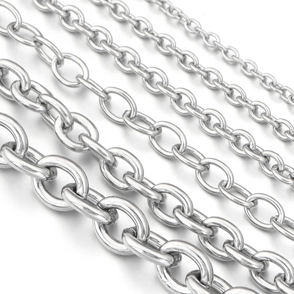5yards/lot Stainless Steel Chains O Shape Twisted Link Chains For Jewelry Making DIY Handmade Necklace Bracelets Accessories