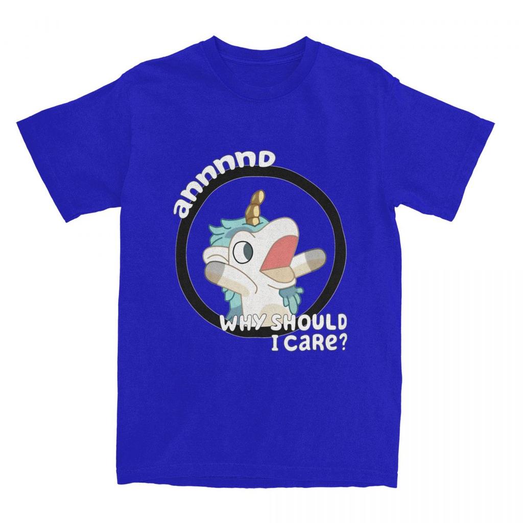 Divertente Blueys Unicorse Perché Dovrei Preoccuparmi T-shirt Spiaggia Casual T-shirt Cotone Novità T-shirt Per Coppia Maniche Corte Top Magliette