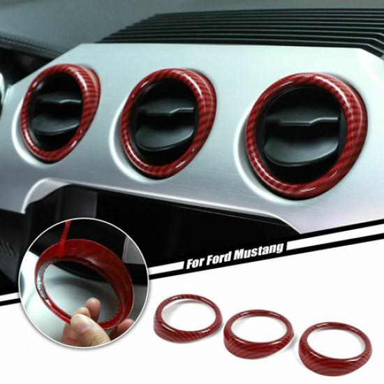 Air Condition Vent Outlet Frame Trim for Ford Mustang 15+ Red Carbon Accessories