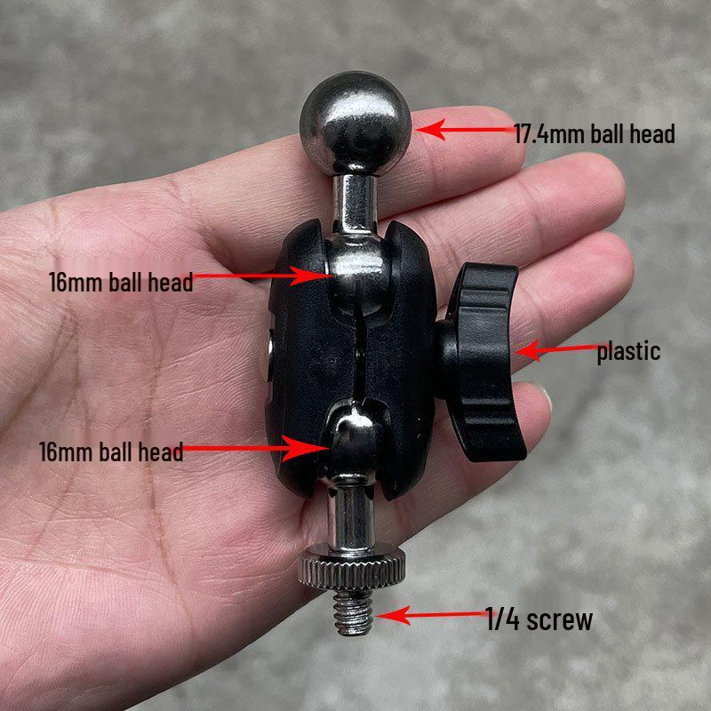 17mm Ball Head to 1/4" Phone Holder Replacement Pan Tilt Swivel Adapter