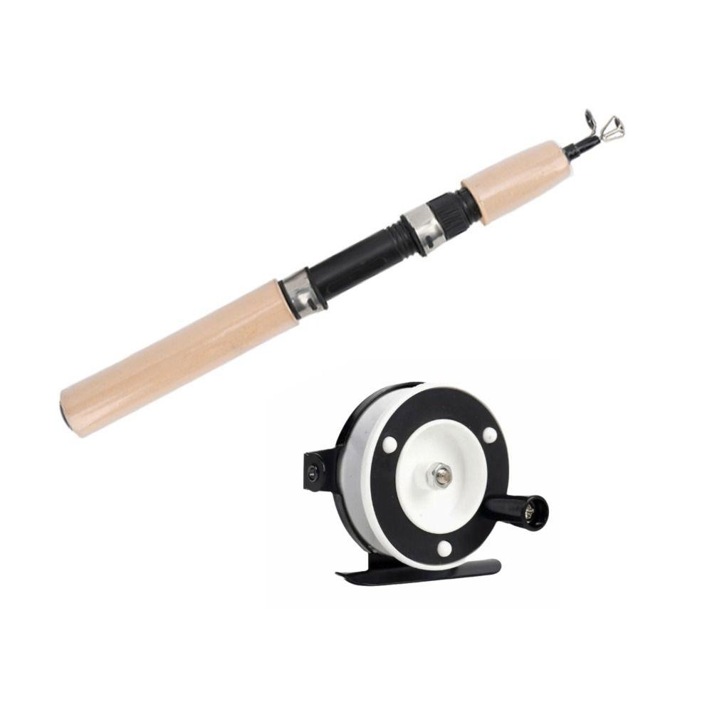 

Fiberglass Ice Fishing Rod Reel Combo Telescopic Ultra-Light Spinning Ice Fishing Combos 65/75cm Comfortable Grip