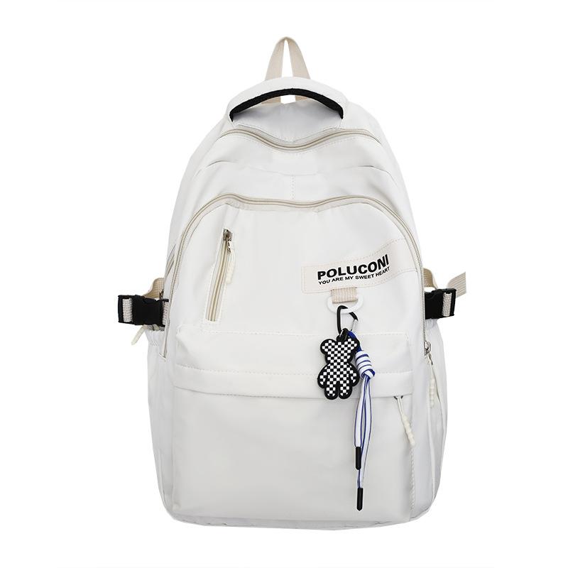 School Bags For College Students, Men S And Women S Large-Capacity Fashion Trend Backpacks, Leisure Travel Backpacks single pack белый