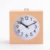 Simple Beech Wood Clock Night Light Timer Reminder Square Wooden Alarm Clock Home Decor for Classroom Office Library