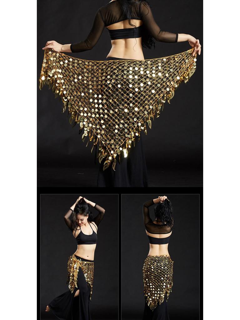 Lanț de talie sirenă eșarfă de șold cu paiete și ciucuri de chimvale