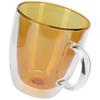 2Layer Cylindrical Coffee Cup HeatResistant Transparent Milk Mug for Home School  (Lake Green Liner )