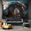 1pc Gothic Dark Fantasy Dragon Tapestry, Polyester Fabric, Machine Washable, Suitable for Bedroom Living Room Decoration