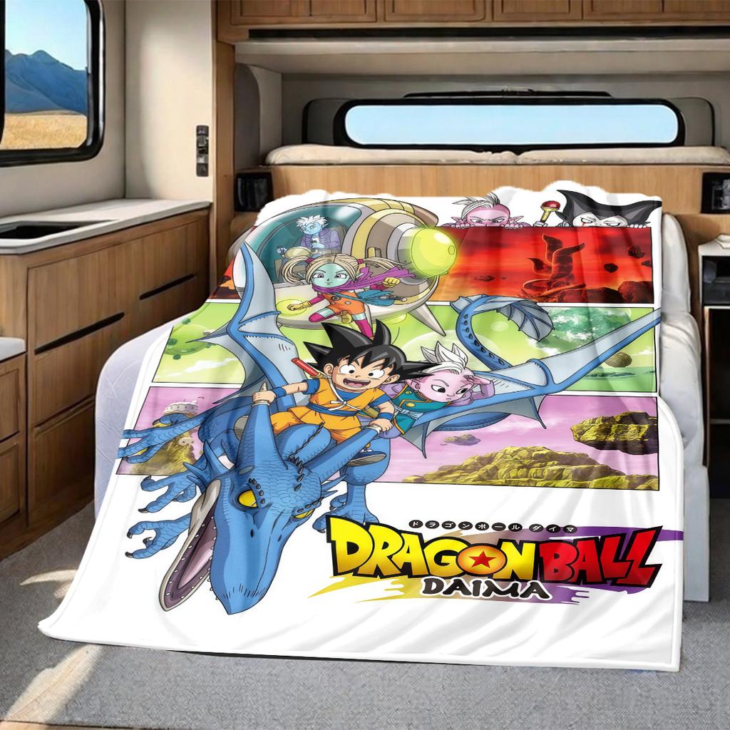 1 Stück DRAGON BALL Aufdruck Flanelldecke, Hohe Qualität für alle Jahreszeiten, Heimdekoration, Wärme und Komfort, Perfekt für Weihnachtsgeschenke